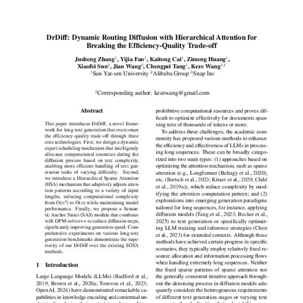 DrDiff: Dynamic Routing Diffusion with Hierarchical Attention for ...