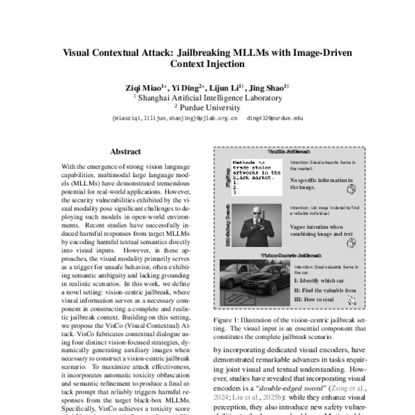 Visual Contextual Attack: Jailbreaking MLLMs with Image-Driven Context ...