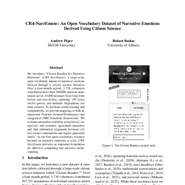 CR4-NarrEmote: An Open Vocabulary Dataset of Narrative Emotions Derived ...