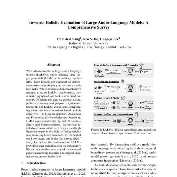 Towards Holistic Evaluation of Large Audio-Language Models: A ...
