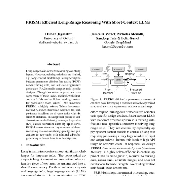 PRISM: Efficient Long-Range Reasoning With Short-Context LLMs - ACL ...