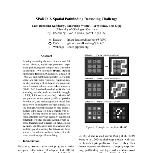 SPaRC: A Spatial Pathfinding Reasoning Challenge - ACL Anthology