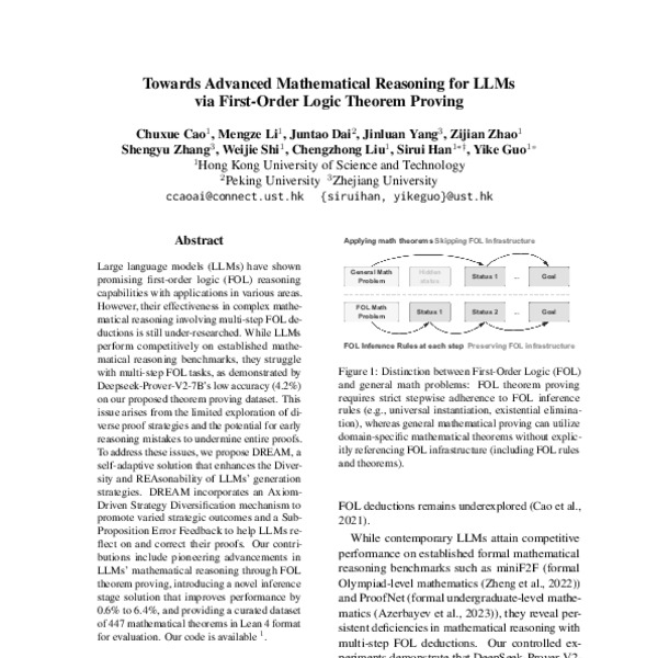 Towards Advanced Mathematical Reasoning for LLMs via First-Order Logic ...