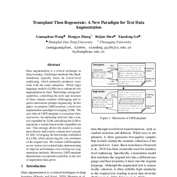 Transplant Then Regenerate: A New Paradigm for Text Data Augmentation ...