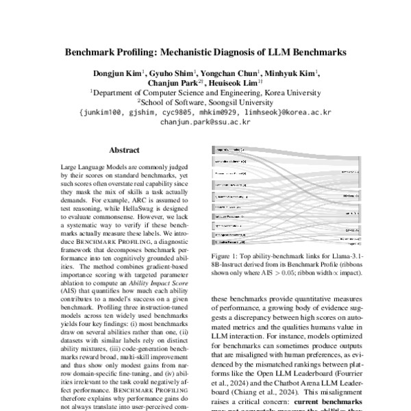Benchmark Profiling: Mechanistic Diagnosis of LLM Benchmarks - ACL ...
