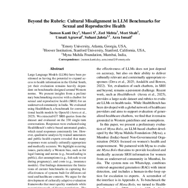 Beyond the Rubric: Cultural Misalignment in LLM Benchmarks for Sexual ...
