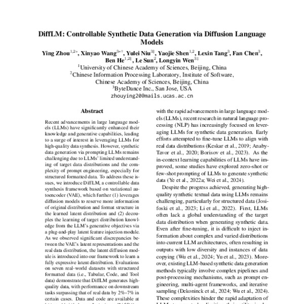DiffLM: Controllable Synthetic Data Generation via Diffusion Language ...