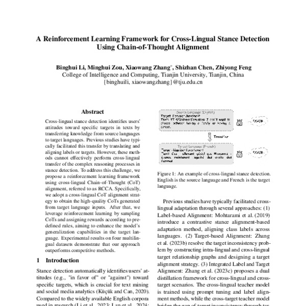 A Reinforcement Learning Framework for Cross-Lingual Stance Detection ...