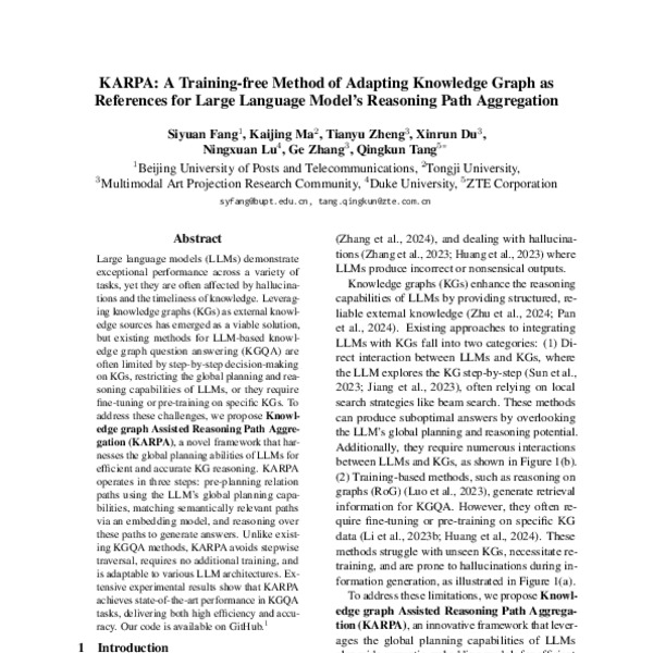 KARPA: A Training-free Method of Adapting Knowledge Graph as References ...