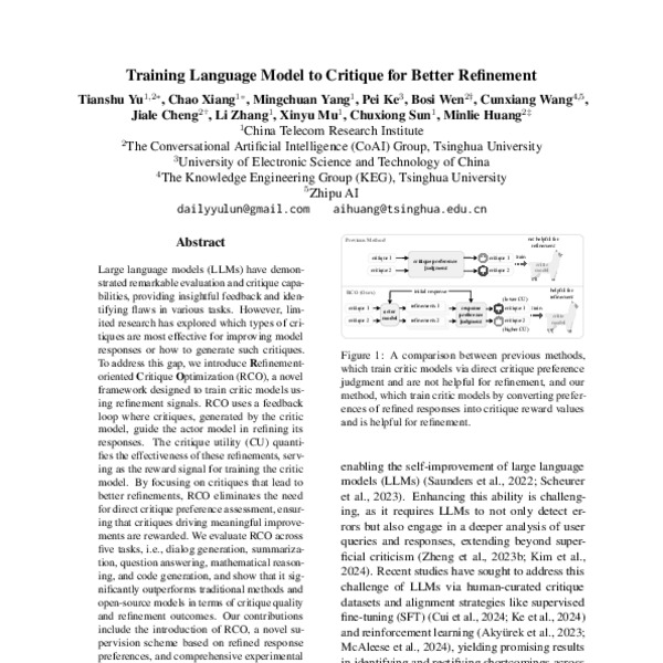 Training Language Model to Critique for Better Refinement - ACL Anthology