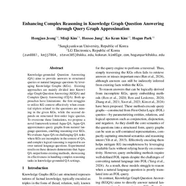 Enhancing Complex Reasoning in Knowledge Graph Question Answering ...