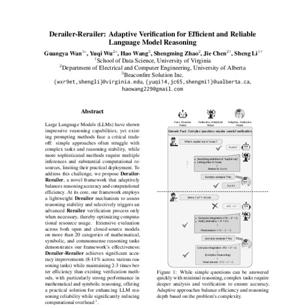 Derailer-Rerailer: Adaptive Verification for Efficient and Reliable ...