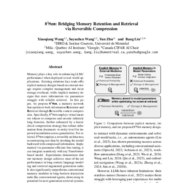 R3Mem: Bridging Memory Retention and Retrieval via Reversible ...