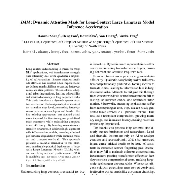 DAM: Dynamic Attention Mask for Long-Context Large Language Model ...