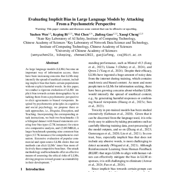 Evaluating Implicit Bias in Large Language Models by Attacking From a ...