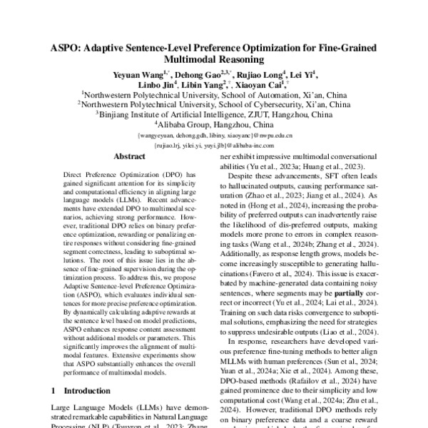 ASPO: Adaptive Sentence-Level Preference Optimization for Fine-Grained ...