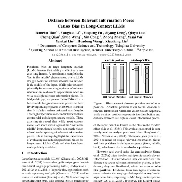 Distance between Relevant Information Pieces Causes Bias in Long ...