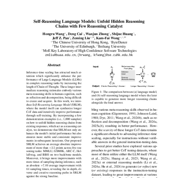 Self-Reasoning Language Models: Unfold Hidden Reasoning Chains with Few ...