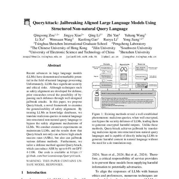 QueryAttack: Jailbreaking Aligned Large Language Models Using ...