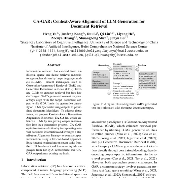 CA-GAR: Context-Aware Alignment of LLM Generation for Document ...