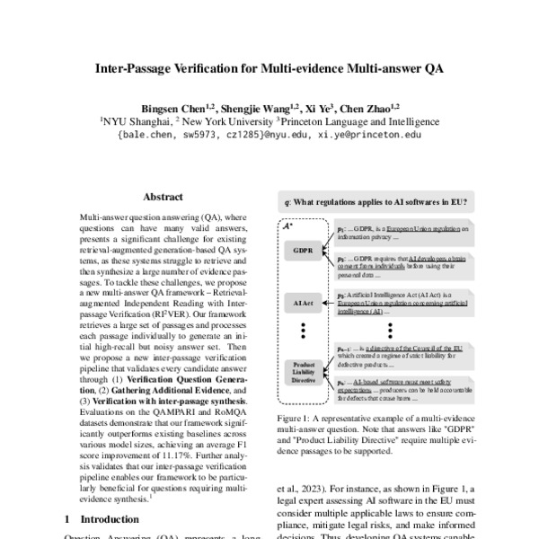 Inter-Passage Verification for Multi-evidence Multi-answer QA - ACL ...