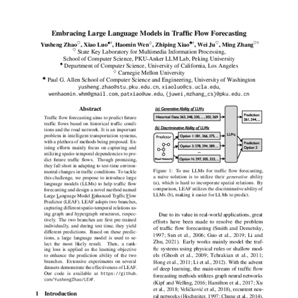Embracing Large Language Models in Traffic Flow Forecasting - ACL Anthology