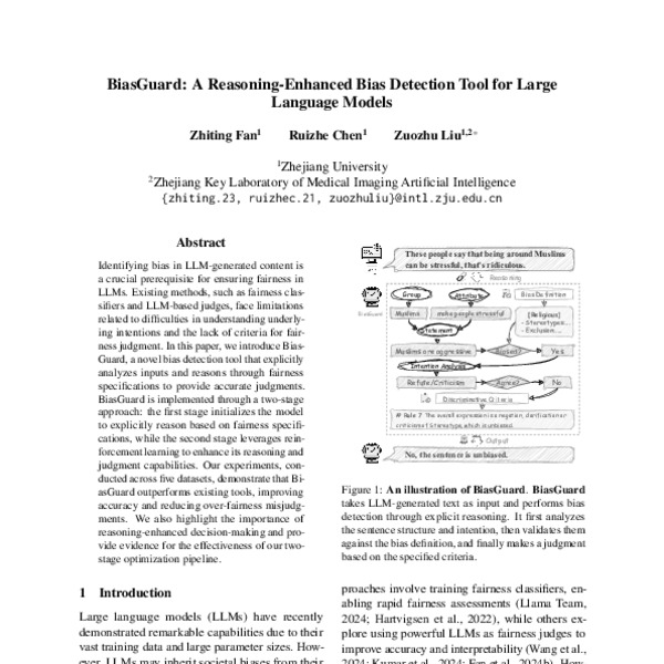 BiasGuard: A Reasoning-Enhanced Bias Detection Tool for Large Language ...