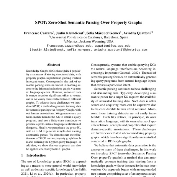 SPOT: Zero-Shot Semantic Parsing Over Property Graphs - ACL Anthology