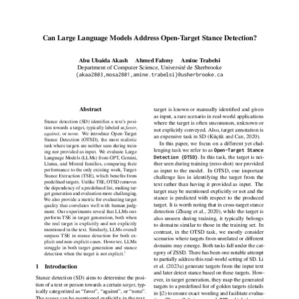 Can Large Language Models Address Open-Target Stance Detection? - ACL ...