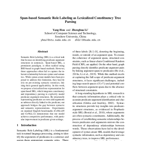 Span-based Semantic Role Labeling as Lexicalized Constituency Tree ...