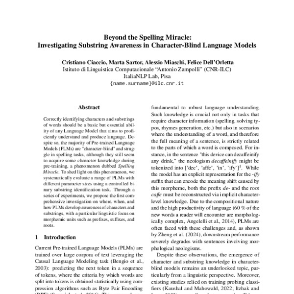 Beyond the Spelling Miracle: Investigating Substring Awareness in ...