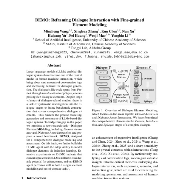 DEMO: Reframing Dialogue Interaction with Fine-grained Element Modeling ...