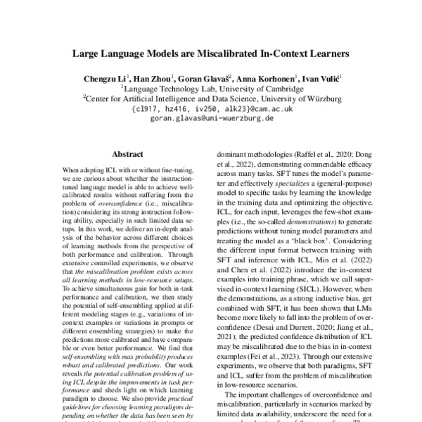 Large Language Models are Miscalibrated In-Context Learners - ACL Anthology