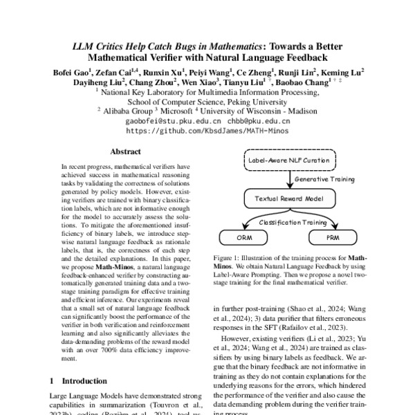 LLM Critics Help Catch Bugs in Mathematics: Towards a Better ...