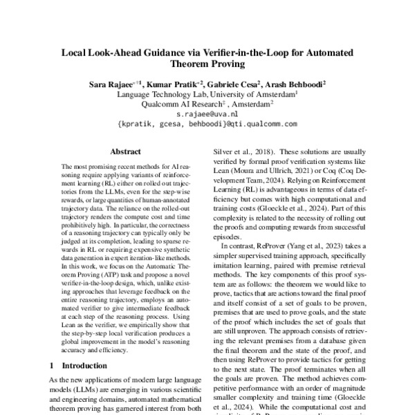 Local Look-Ahead Guidance via Verifier-in-the-Loop for Automated ...