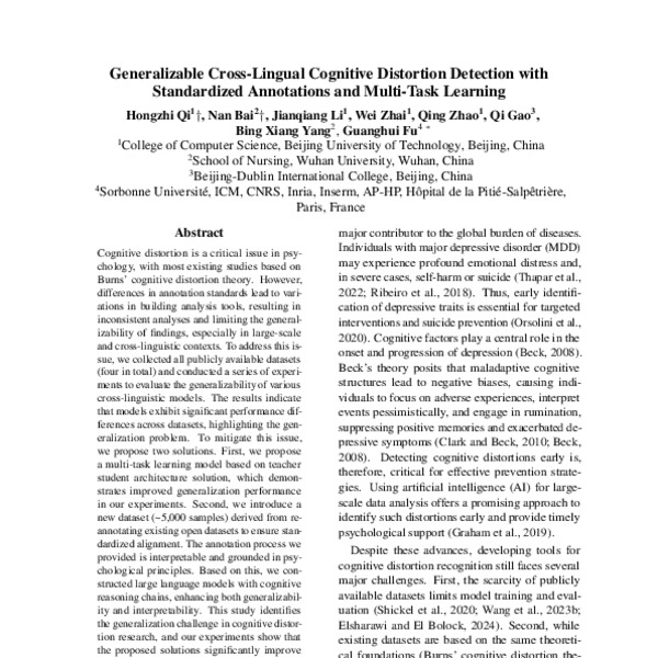 Generalizable Cross-Lingual Cognitive Distortion Detection with ...