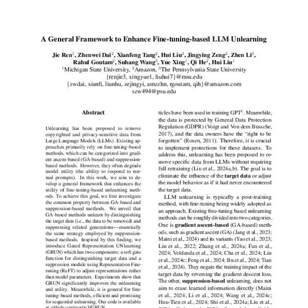 A General Framework to Enhance Fine-tuning-based LLM Unlearning - ACL ...