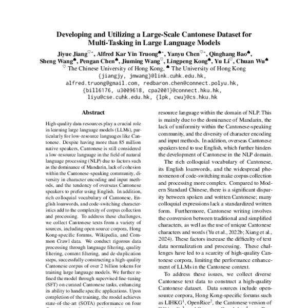 Developing and Utilizing a Large-Scale Cantonese Dataset for Multi ...