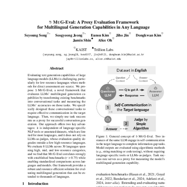 MUG-Eval: A Proxy Evaluation Framework for Multilingual Generation ...