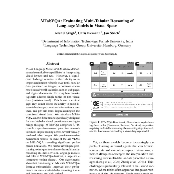 MTabVQA: Evaluating Multi-Tabular Reasoning of Language Models in ...