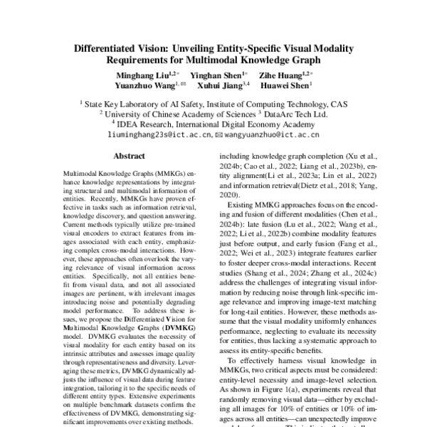 Differentiated Vision: Unveiling Entity-Specific Visual Modality ...