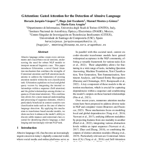 GAttention: Gated Attention for the Detection of Abusive Language - ACL ...
