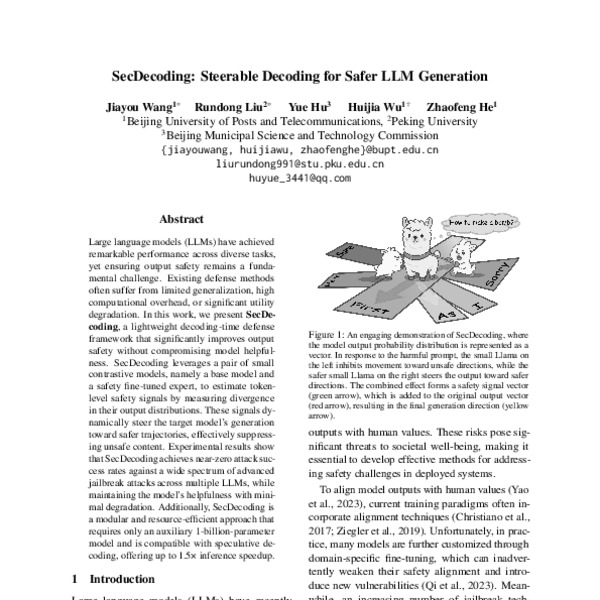 SecDecoding: Steerable Decoding for Safer LLM Generation - ACL Anthology