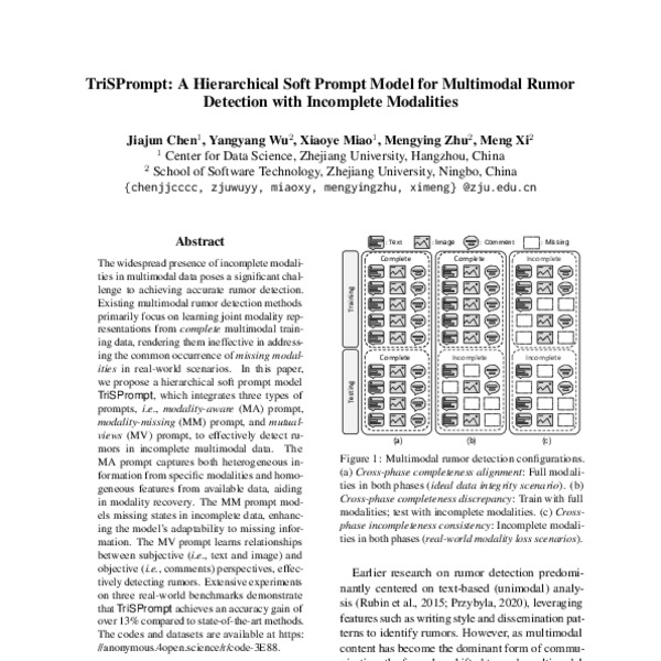 TriSPrompt: A Hierarchical Soft Prompt Model for Multimodal Rumor ...