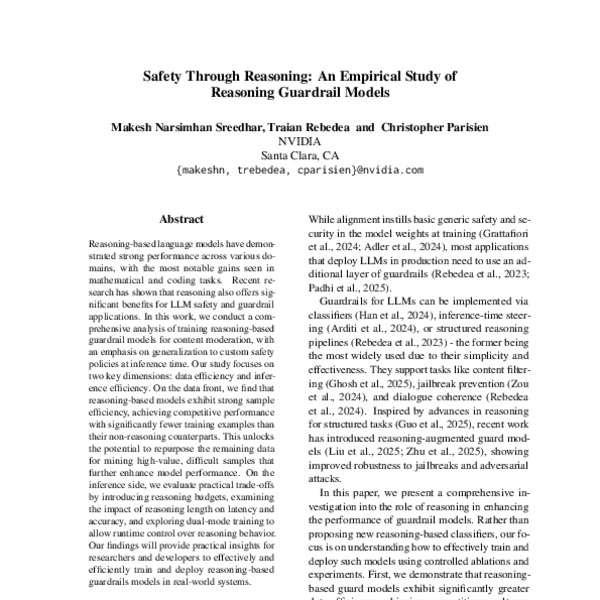 Safety Through Reasoning: An Empirical Study of Reasoning Guardrail ...