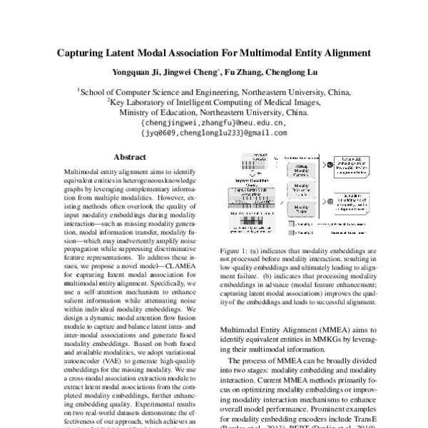 Capturing Latent Modal Association For Multimodal Entity Alignment ...