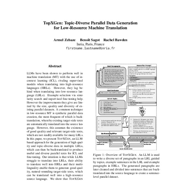 TopXGen: Topic-Diverse Parallel Data Generation for Low-Resource ...