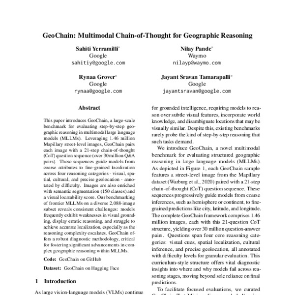GeoChain: Multimodal Chain-of-Thought for Geographic Reasoning - ACL ...