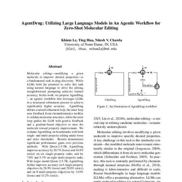 AgentDrug: Utilizing Large Language Models in an Agentic Workflow for ...