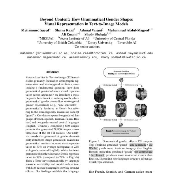 Beyond Content: How Grammatical Gender Shapes Visual Representation in ...